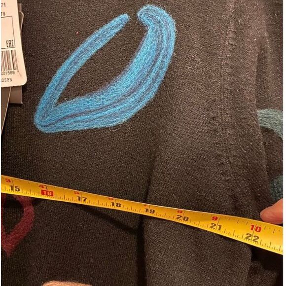 Joseph Ribkoff Black Sweater front Colorful Details - Picture 7 of 9